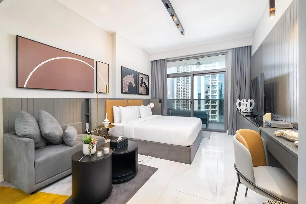 Apartman Vogue Mag318 Downtown Dubai Skyline View With Steps From Burj Khalifa And Dubai Mall